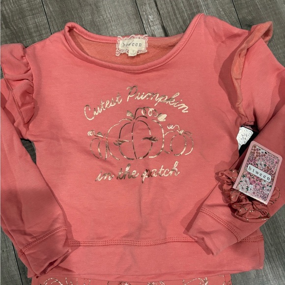btween Coral Pumpkin Patch Kids Matching Set - Picture 4 of 4